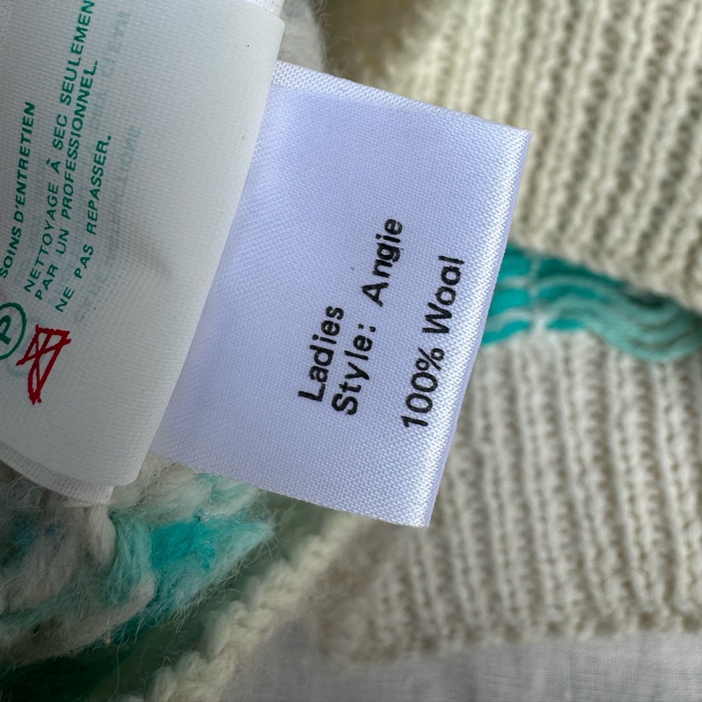 VINTAGE Obermeyer Medium Women’s Wool turtleneck sweater cream colorful knit OS - Picture 15 of 15